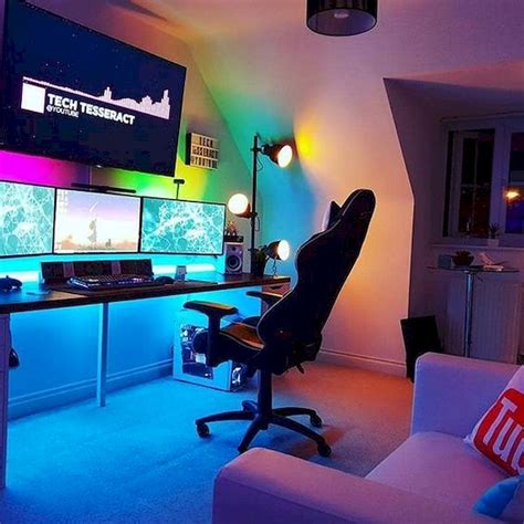 Adorable 45 Awesome Computer Gaming Room Decor Ideas And Design Source