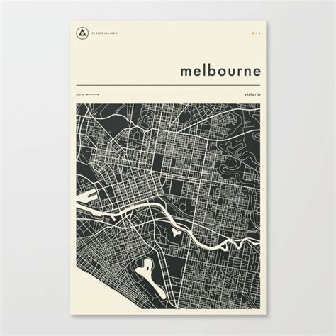 Melbourne Map Canvas Print By Jazzberry Blue Society6