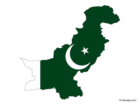 Flag Map Of Pakistan Free Vector Maps