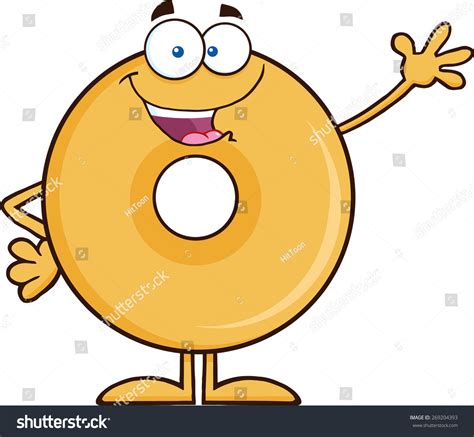 funny donut cartoon character waving vector stock vector royalty free 269204393 shutterstock