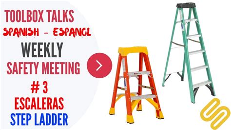 3 Escalera Step Ladder Weekly Safety Meeting Toolbox Talk
