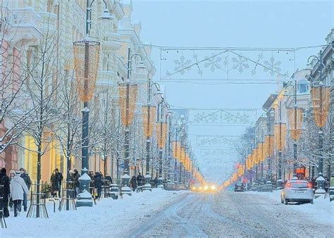 Evening Winter In Vilnius Lithuania Winter Scenes Best Countries To