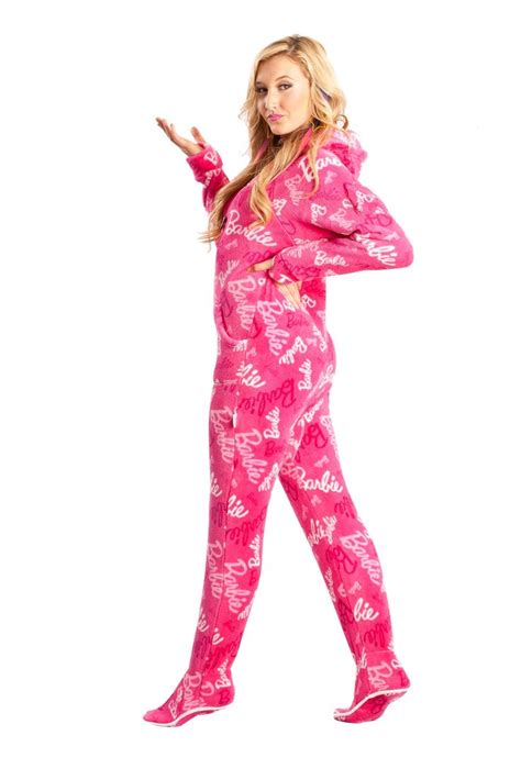 Jumpin Jammerz Fab Pink Barbie Footed Pajamas Small Pajamas Women Footed Pajamas Womens