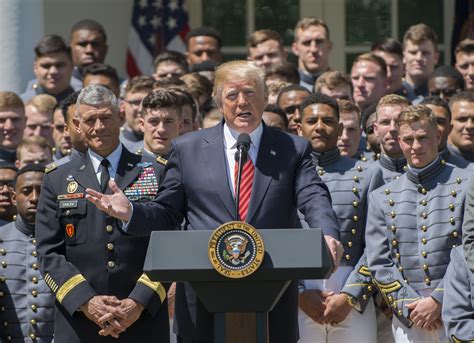 President Trump Presents Commander In Chief S Trophy To Army Team Of