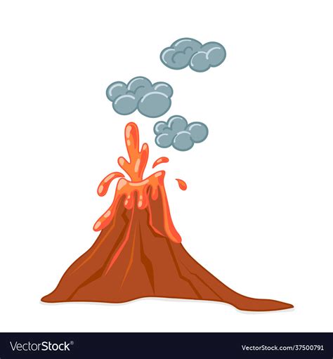 Cartoon Volcano Erupting Royalty Free Vector Image