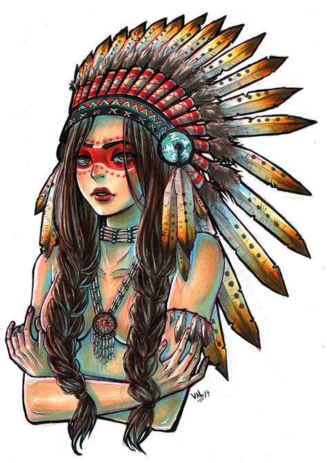 Drawing Native American Girl