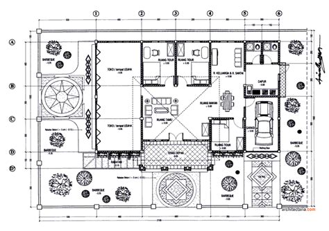Contoh Gambar Denah Rumah Besar 1 Lantai Desain Rumah Sederhana