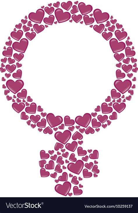 Female Gender Sign Heart Royalty Free Vector Image