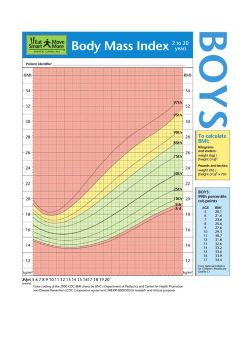 Bmi Chart For Boys 2 To 20 Years Printable Pdf Download