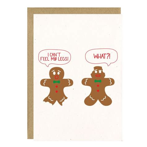 Funny Holiday Card Gingerbread Man Card Funny Christmas Etsy