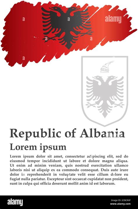 Flag Of Albania Republic Of Albania Template For Award Design An