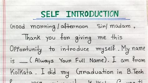 Professional Introduction Self Introduction In English Examples Tips
