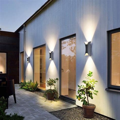 Curved Led Up And Down Lighting Waterproof Modern Outdoor Wall Lights