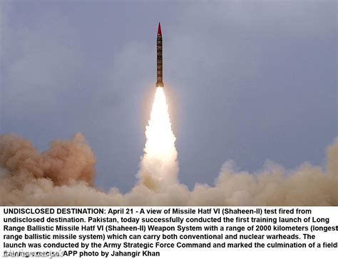 Shaheen Ii Long Range Ballistic Missile Test Images