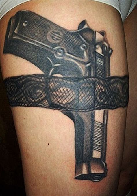 Gun Thigh Tattoos Designs Ideas And Meaning Tattoos For You