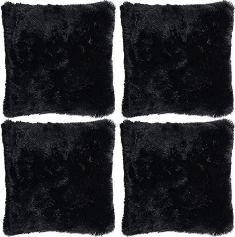 Adore 4 X Super Soft Faux Fur Cushion Cover Covers Cuddly Shaggy