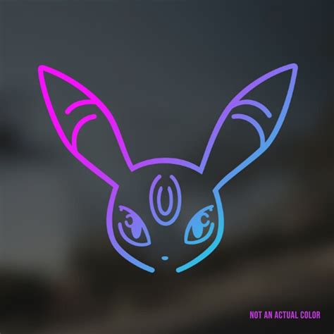 Umbreon Outline Decal Pokemon Available In Holographic And Etsy
