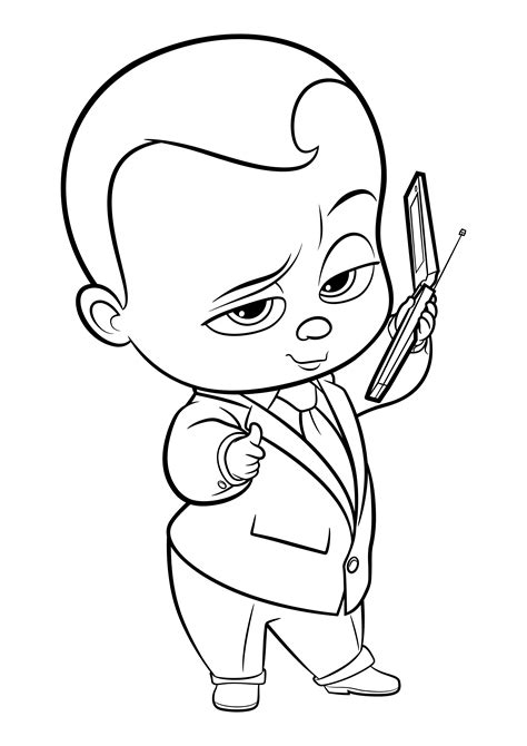 Boss Baby Costume Coloring Page Free The Boss Baby Coloring Pages