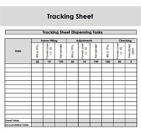 9 Sample Editable Tracking Sheets Sample Templates