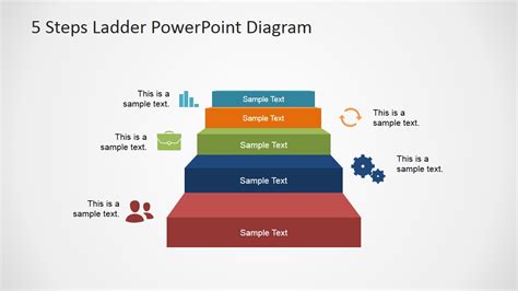 5 Steps Ladder Powerpoint Diagram Slidemodel