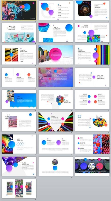 25 Spherical Color Creative Design Powerpoint Templates Simple