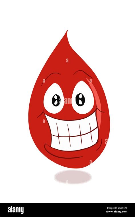 Cartoon Funny Characters Drop Blood Smiling Face Illustration