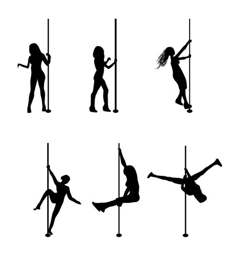Silhouette De Danse Strip Tease Fille En Pole Illustration Vectorielle 4553281 Art Vectoriel