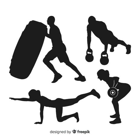 Collection Of Crossfit Training Silhouettes Vector Free Download