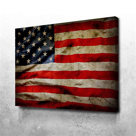 grunge american flag canvas set legendary wall art