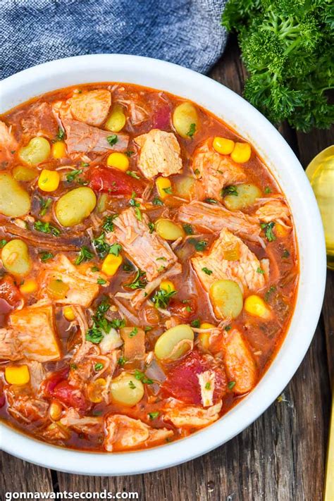 It is usually a tomato based stew containing some type of meat (rabbit, chicken, beef. Brunswick Stew - Gonna Want Seconds