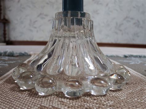 Vintage Candlestick Holders Boopie Berwick Bubble Glass Anchor Etsy