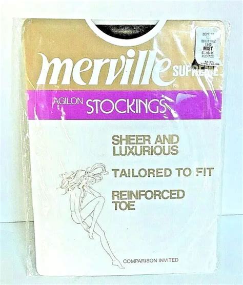 Merville Supreme Mist Agilon Vintage Nylon Stockings Sheer Pantyhose