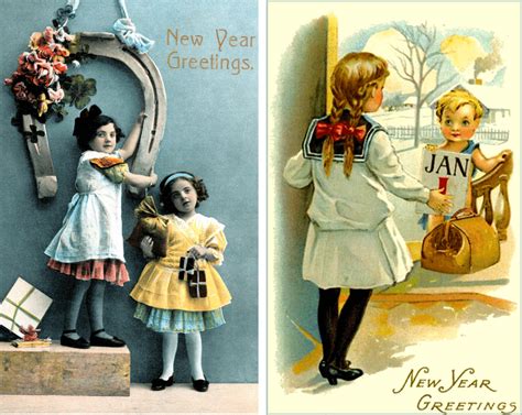 Collection Of Beautiful Vintage New Years Cards What