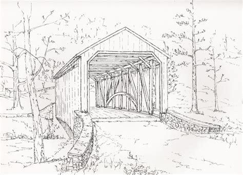 Covered Bridge Drawing At Getdrawings Free Download