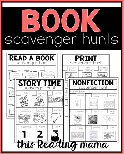 Printable Book Scavenger Hunts This Reading Mama