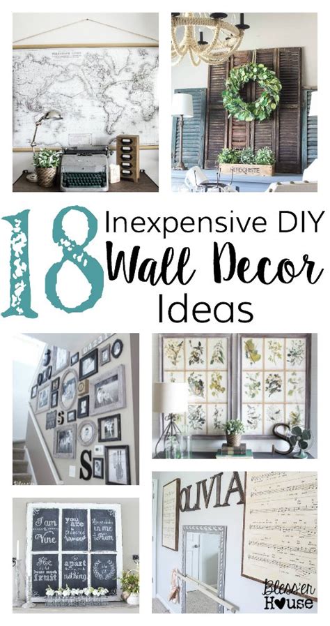 With a precious pink and purple palette, and sweet hearts and flower decals, the chirping the day away vintage birdcage scene is truly darling. 18 Inexpensive DIY Wall Decor Ideas - Bless'er House