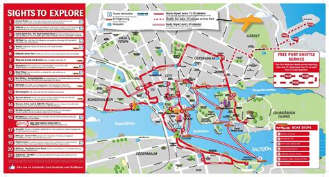 Stockholm tourist map Stockholm sightseeing map Södermanland and Uppland Sweden Tourist