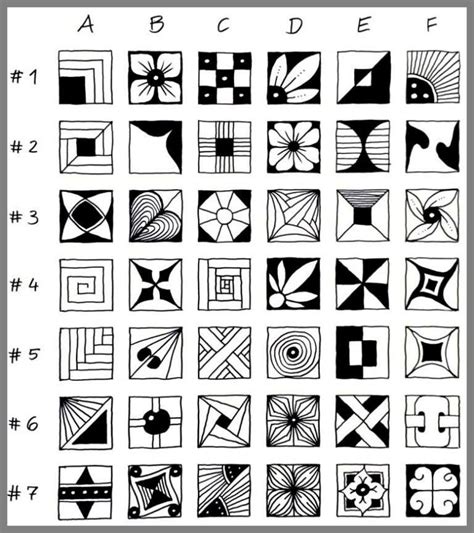 Zentangle Grid Patterns