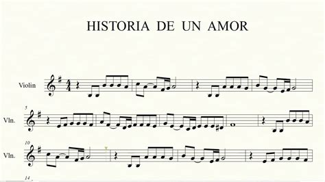 Historia De Un Amor Violin Sheet Partitura Para Violín Chords