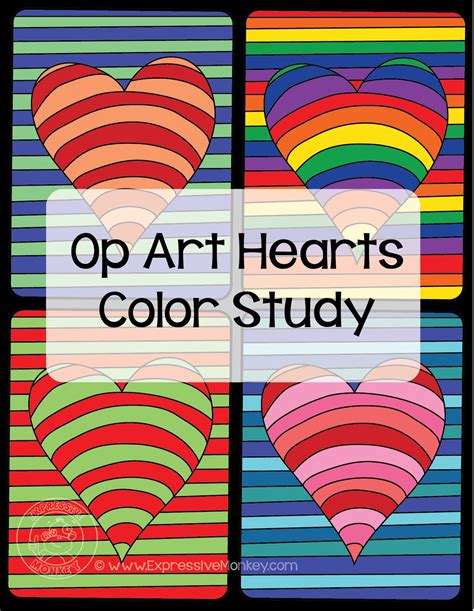 Op Art Hearts Color Study By Expressive Monkey See Some Examples Of