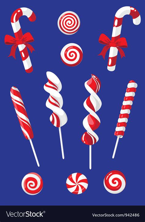 Set christmas candy Royalty Free Vector Image - VectorStock