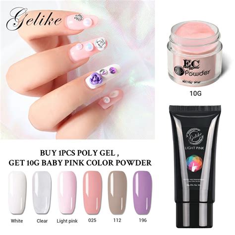 Gelike 60g Poly Gel Finger Extension Clear Pink Jelly Polygel Quick