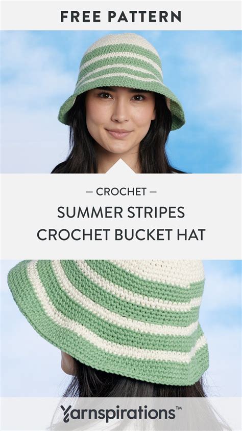 Lily Summer Stripes Crochet Bucket Hat Yarnspirations Crochet Hats