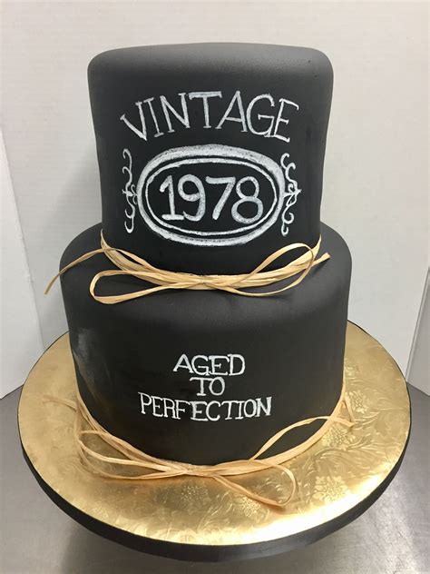 Chalkboard Vintage Aged To Perfection Vintage Birthday Cakes Dad