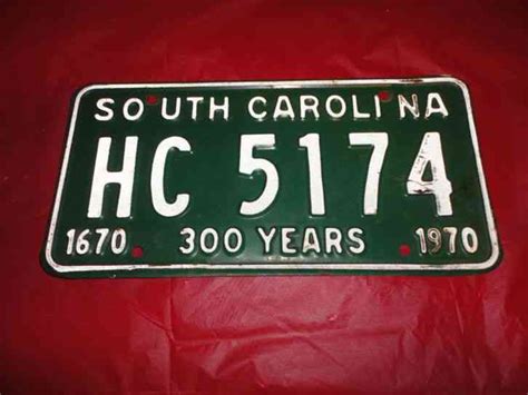 License Plate Tag South Carolina Vintage Rustic Usa