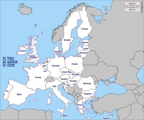 Cartina Stati Unione Europea Da Colorare