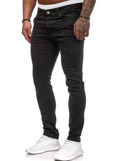 Daily Style Fashion Dots Men Black Skinny Jeans
