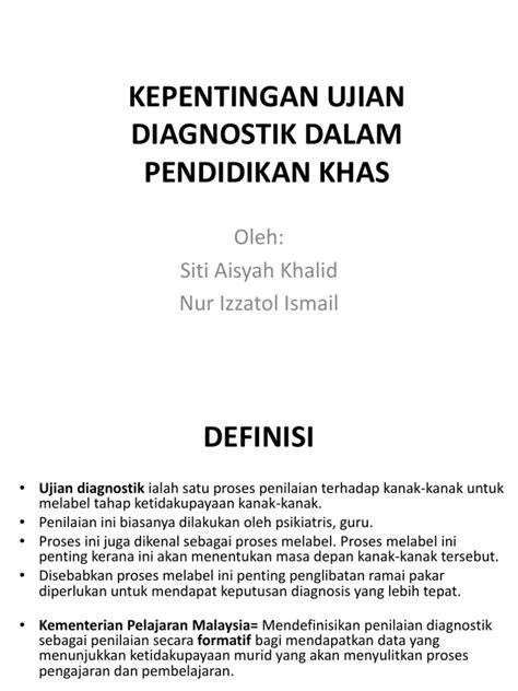 Pengakuan terhadap keanekaragaman baik bud. Kepentingan Ujian Diagnostik Dalam Pendidikan Khas