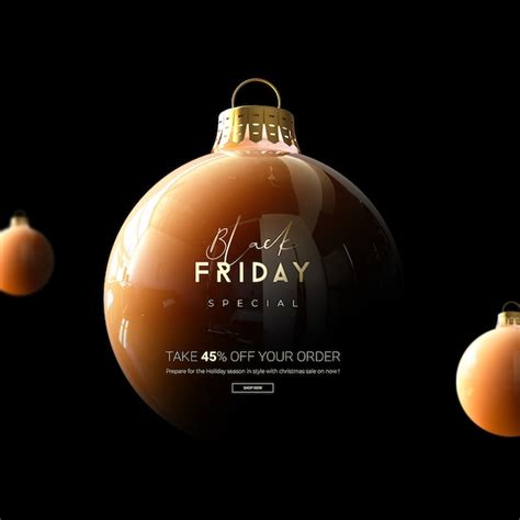 Premium Psd Black Friday Sale Bauble In 3d Rendering