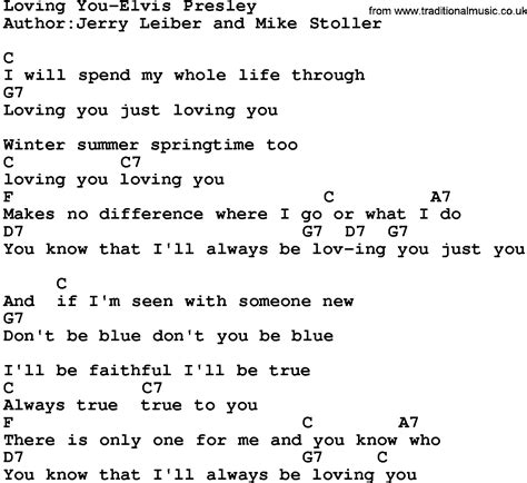 Country Musicloving You Elvis Presley Lyrics And Chords